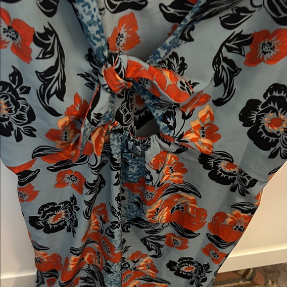 CAbi Floral Mini Dress - Orange and Blue - Picture 2 of 3